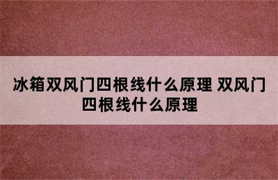 冰箱双风门四根线什么原理 双风门四根线什么原理